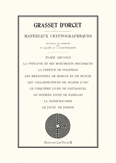 Première de couverture des Matériaux Cryptographiques, Tome Second de Grasset d'Orcet